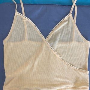 Yellow Spaghetti strap crop top